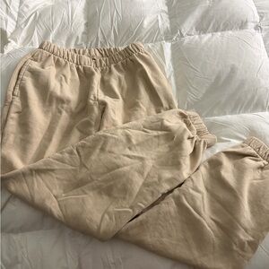 John Galt Beige Cuffed Sweatpants: 1 size